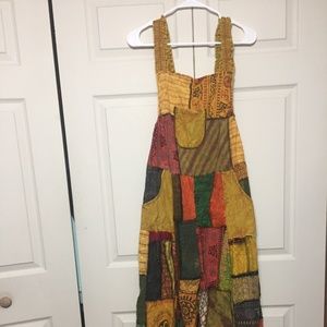 Patchwork overalls